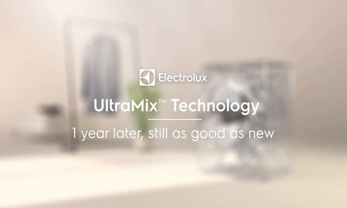 Hệ thống UltraMix hòa tan chất giặt tẩy trên máy giặt Electrolux
