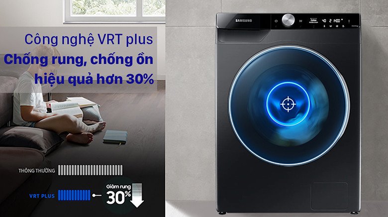 Hệ thống VRT Plus giảm rung động cho máy giặt Samsung