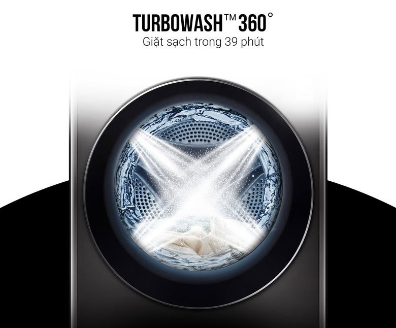 Hiệu quả giặt nhanh với TurboWash™360˚ trên máy giặt LG FV1414S3BA