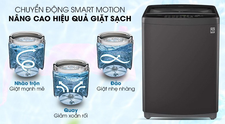 Hiệu quả giặt sạch vượt trội với chuyển động Smart Motion của máy giặt LG T2351VSAB