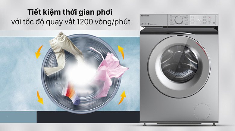 Hiệu quả vắt khô của máy giặt Toshiba 10.5kg