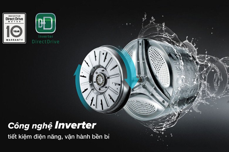 Hình ảnh động cơ Inverter truyền động trực tiếp của máy giặt LG FV1410S5W