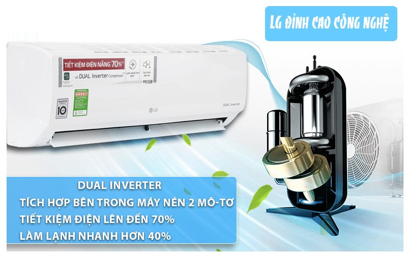 Hình ảnh máy điều hòa LG với công nghệ Dual Inverter
