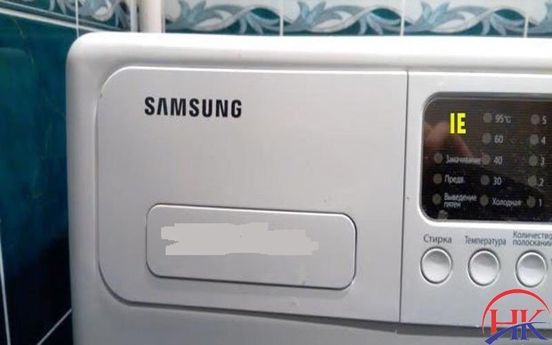 Hình ảnh máy giặt Samsung báo lỗi 1E do vấn đề cấp nước