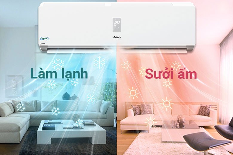 Hình ảnh minh họa khái niệm điều hòa 2 chiều là gì với khả năng làm lạnh và sưởi ấm