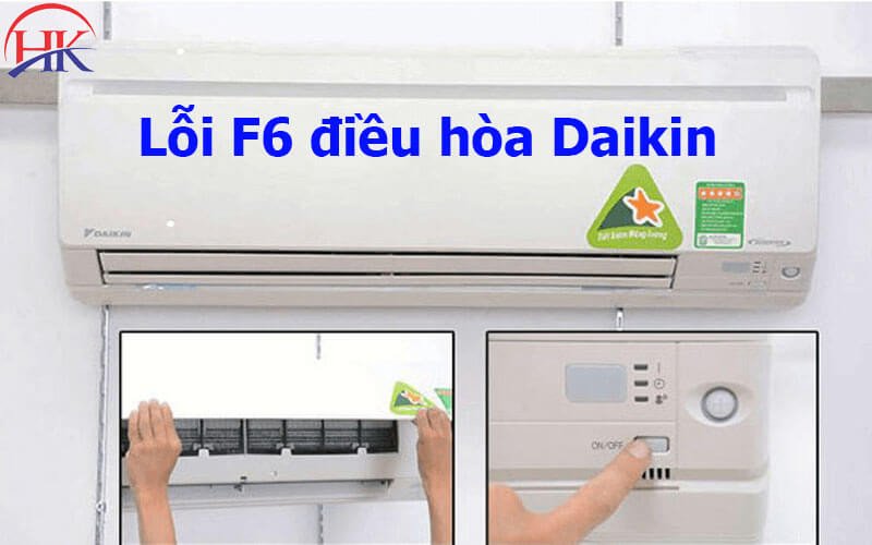 Hình ảnh minh họa lỗi F6 hiển thị trên máy lạnh Daikin
