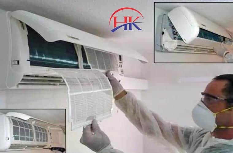 Hình ảnh quá trình làm sạch sâu dàn lạnh máy lạnh tại khu vực huyện Bình Chánh