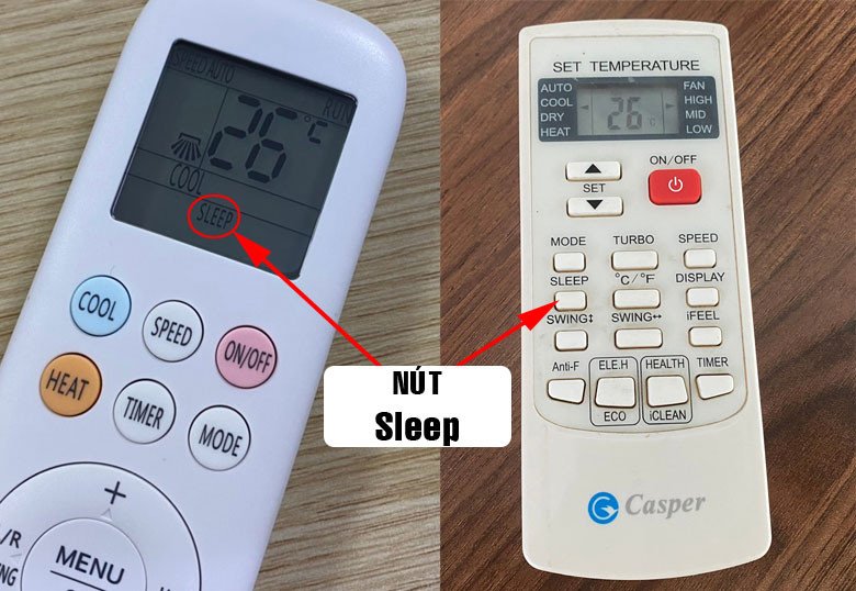 Hướng dẫn bật chế độ Sleep trên điều khiển điều hòa Casper