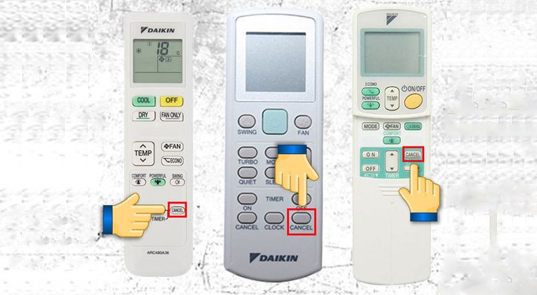 Hướng dẫn hủy hẹn giờ trên remote điều hòa Daikin