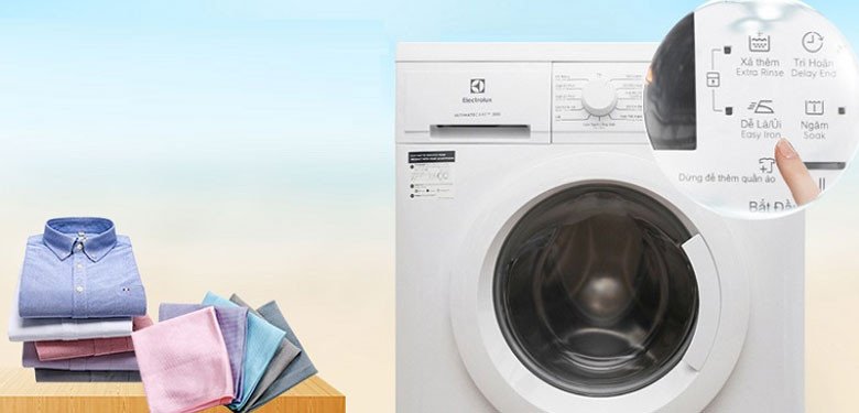 hướng dẫn sử dụng máy giặt Electrolux: Chức năng dễ là (ủi) cho quần áo