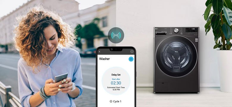 Kết nối và điều khiển máy giặt sấy LG F2721HVRB qua ứng dụng LG ThinQ