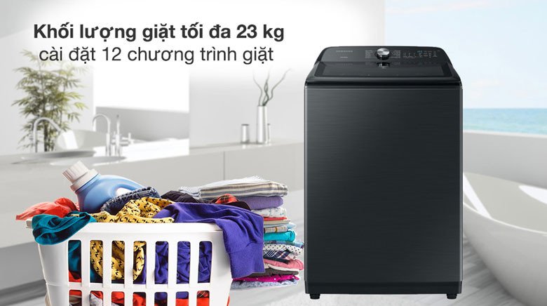 Khả năng giặt 23kg và các chương trình trên máy giặt Samsung
