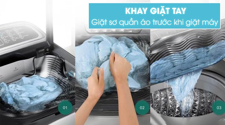 Khay giặt sơ Activ Dual Wash tích hợp trên máy giặt Samsung