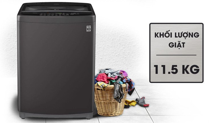 Khối lượng giặt 11.5 kg lý tưởng của máy giặt LG T2351VSAB