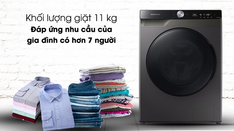 Khối lượng giặt 11kg phù hợp nhu cầu gia đình