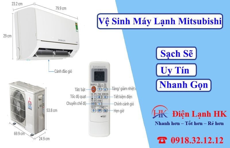 Kiểm tra dàn lạnh điều hòa Mitsubishi trước khi vệ sinh