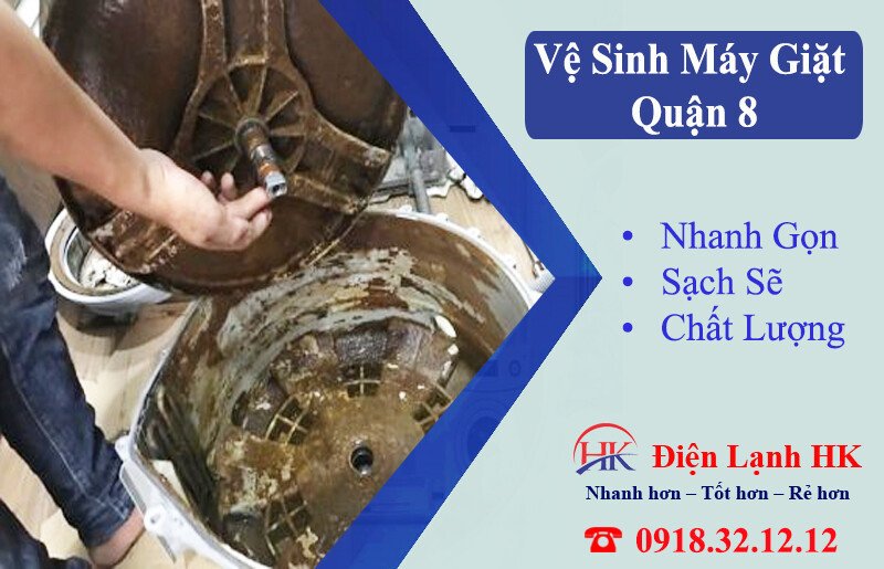Kiểm tra tình trạng máy giặt bẩn tại Quận 8