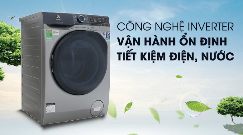 Logo công nghệ Inverter trên máy giặt Electrolux EWF9523ADSA tiết kiệm điện