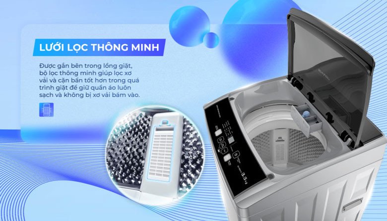 Lưới lọc xơ vải trên máy giặt Sharp ES-Y75HV-S