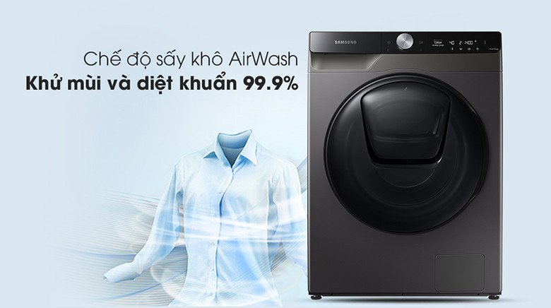 Luồng không khí nóng Air Wash khử mùi của máy giặt sấy Samsung