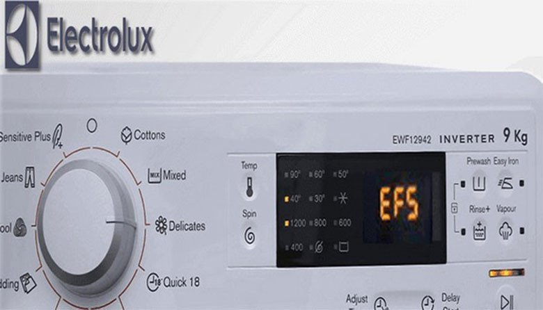 Mã lỗi EF5 xuất hiện trên bảng điều khiển máy giặt Electrolux