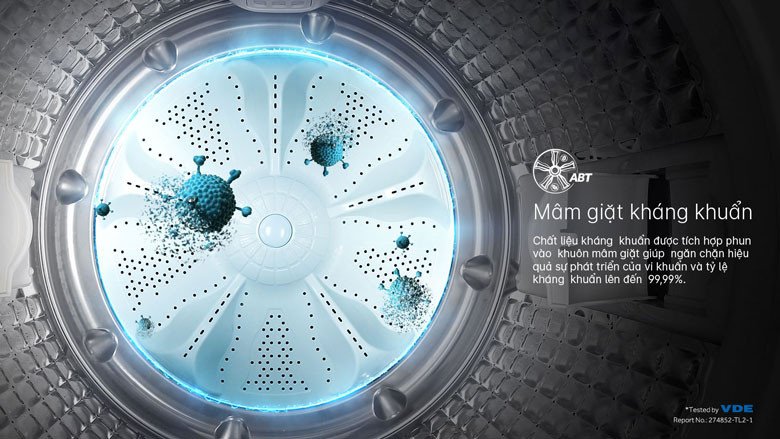 Mâm giặt ABT kháng khuẩn trên máy giặt Aqua Inverter