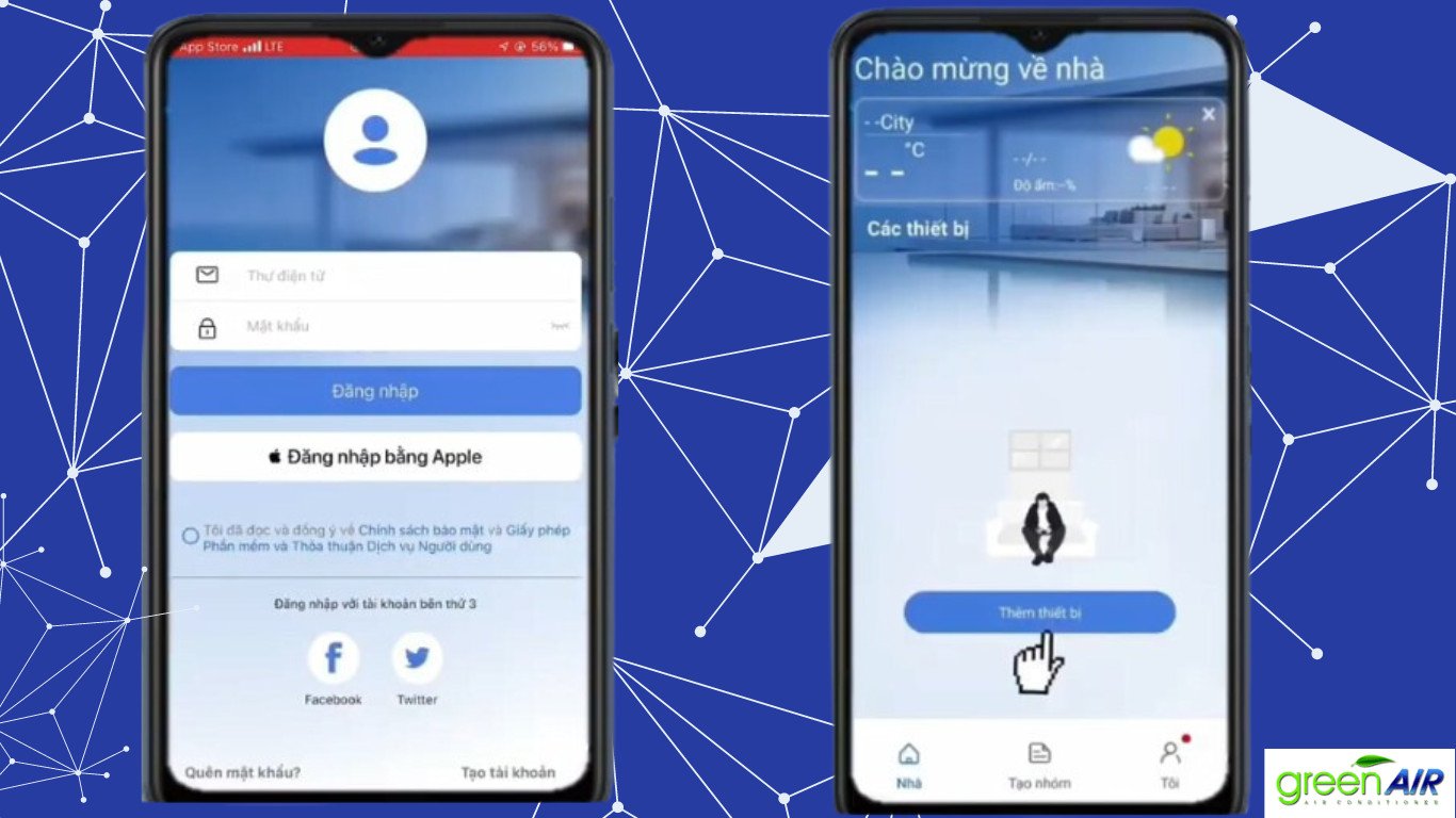 Màn hình đăng nhập ứng dụng NetHome Plus