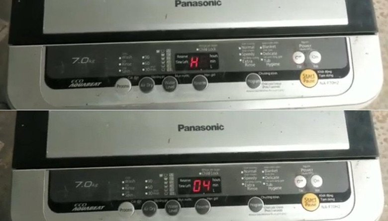 Màn hình máy giặt Panasonic hiển thị mã lỗi H04