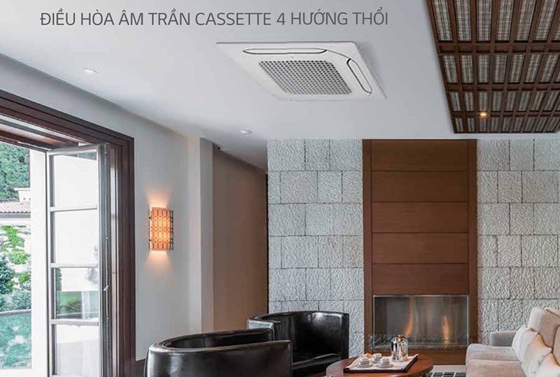 Mặt nạ điều hòa âm trần Cassette LG 48000 BTU hài hòa với trần nhà