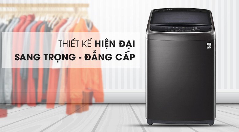 Mặt trước của máy giặt LG TH2722SSAK với thiết kế hiện đại và màn hình hiển thị