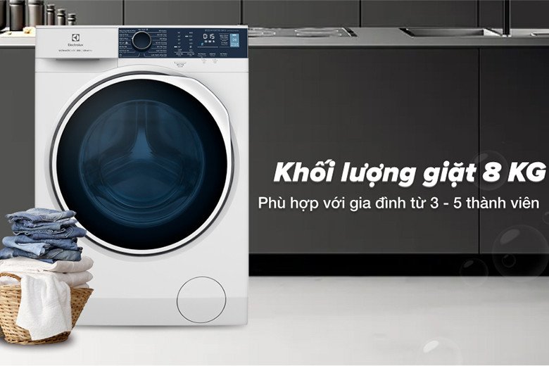 Máy giặt 8kg Electrolux Inverter EWF8024P5WB lồng ngang màu trắng trang nhã