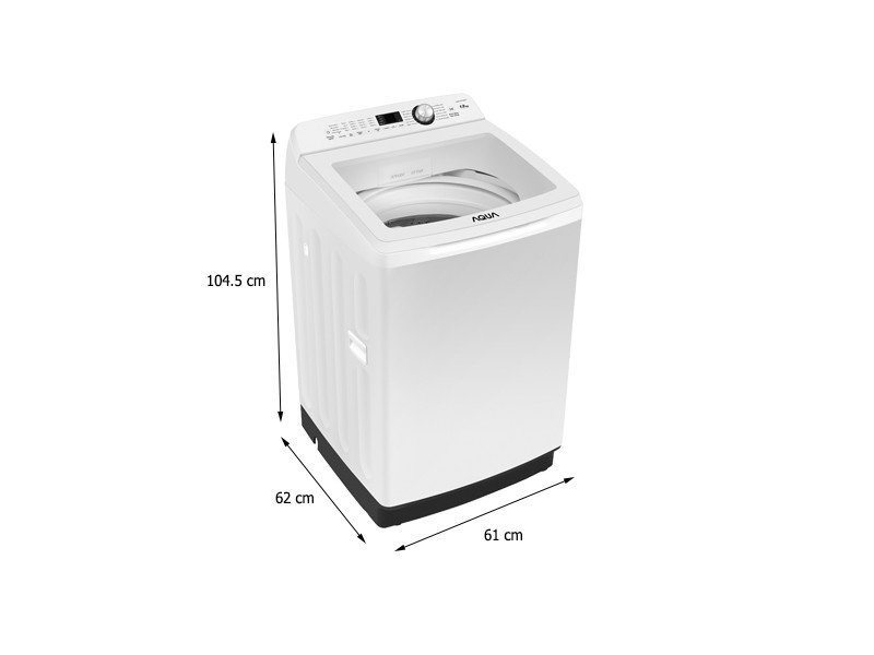 Máy giặt Aqua AQW-FR120CT(W) toàn cảnh với thiết kế trắng tinh tế