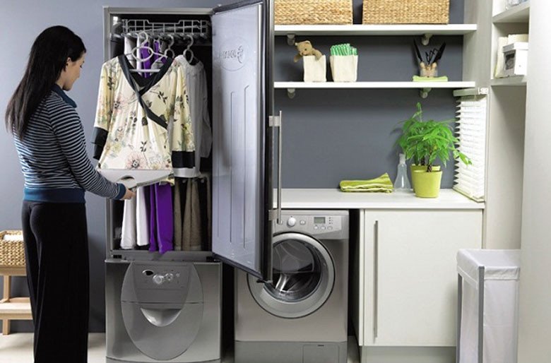 Máy giặt có chế độ sấy khô giúp tiết kiệm không gian