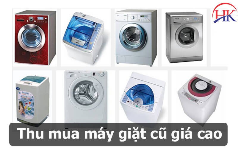 Máy giặt cũ được dán nhãn định giá để thu mua