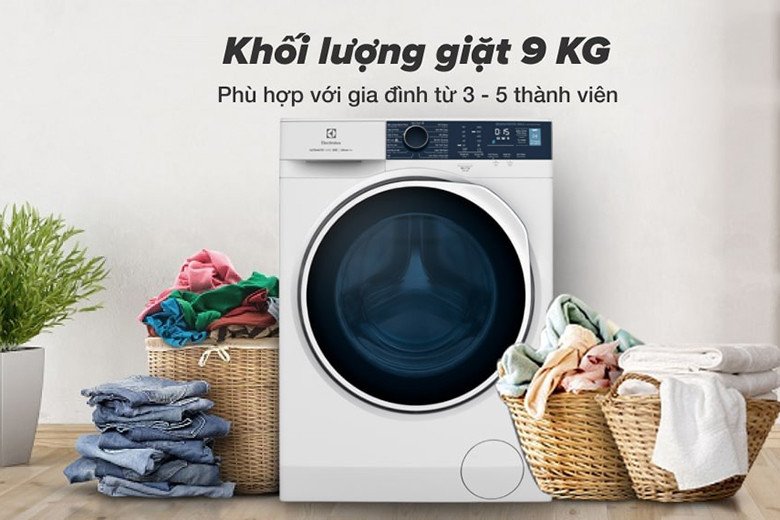 máy giặt Electrolux 9kg EWF9024P5WB lồng ngang màu trắng hiện đại