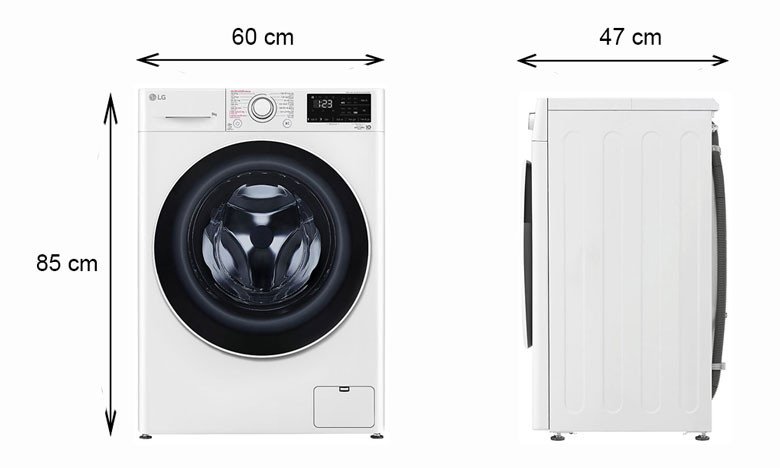 Máy giặt LG FV1209S5W lồng ngang trong không gian gia đình