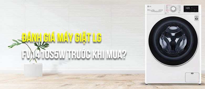 Máy giặt LG FV1410S5W lồng ngang màu trắng thanh lịch