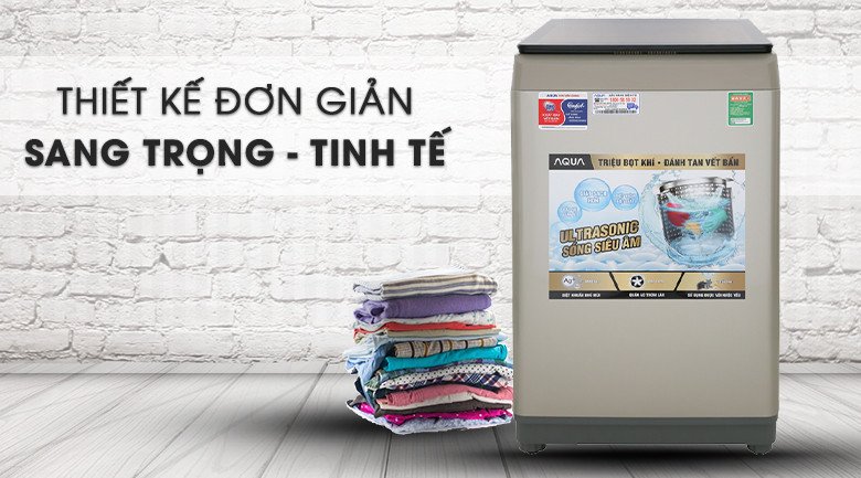 Máy giặt lồng đứng Aqua 9kg thiết kế đơn giản