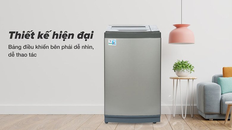 Máy giặt lồng đứng với nắp mở phía trên