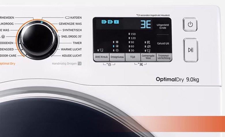 Máy giặt Samsung hiển thị mã lỗi 3E trên bảng điều khiển