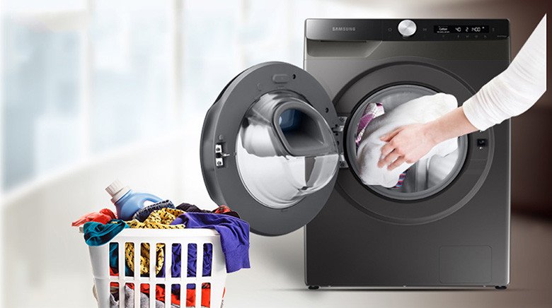 Máy giặt Samsung lồng ngang có cửa phụ Add Door tiện lợi