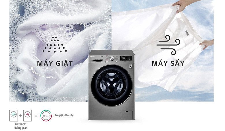 Máy giặt sấy LG lồng ngang tích hợp trí tuệ nhân tạo AI DD