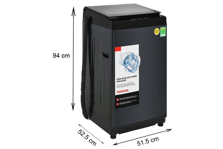 Máy giặt Toshiba 8kg AW-M905BV(MK) đặt trong không gian phòng giặt