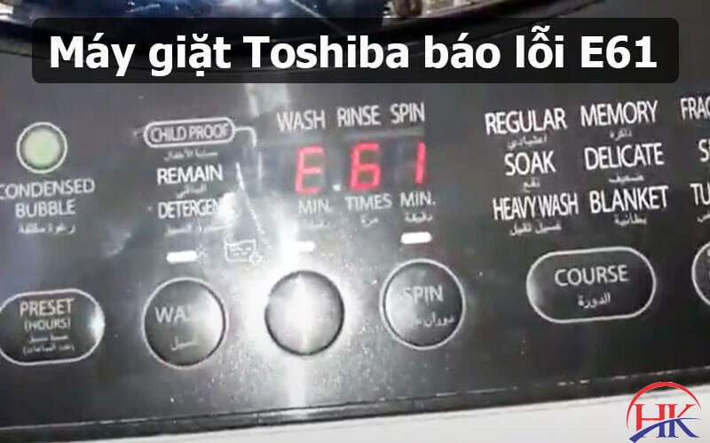 Máy giặt Toshiba báo lỗi E61