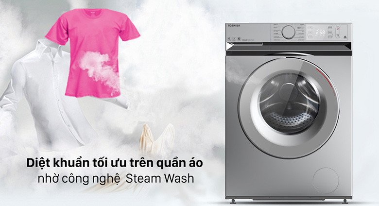 Máy giặt Toshiba với tính năng giặt hơi nước Steam Wash