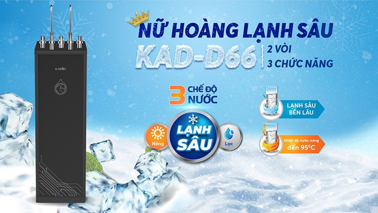 Máy lọc nước Karofi tủ đứng tích hợp nóng lạnh