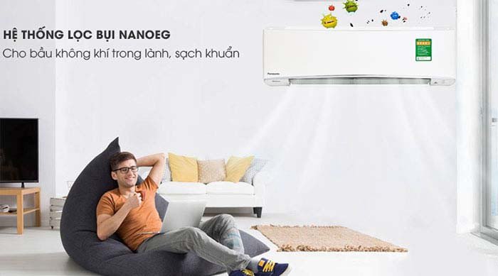 Minh họa công nghệ Nanoe-G trên điều hòa Panasonic 8700 BTU