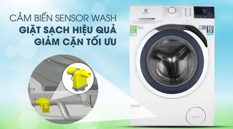 Minh họa công nghệ Sensor Wash trên máy giặt EWF9024BDWA