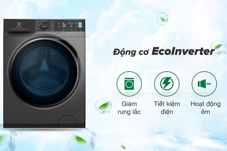 Minh họa động cơ EcoInverter trên máy giặt Electrolux 10kg