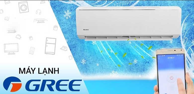 Minh họa người dùng điều khiển điều hòa Gree bằng điện thoại thông minh